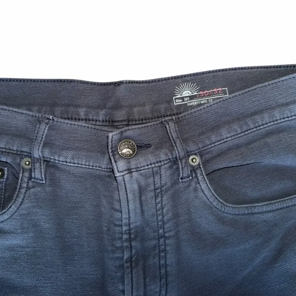 Faherty Men’s Stretch 5 Pocket Jeans Gray Size 30x32 Soft Premium Pants